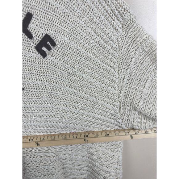 Forever 21 Women Marseille France Hooded Sweater L Cream Embroidered Hoodie - Picture 7 of 11